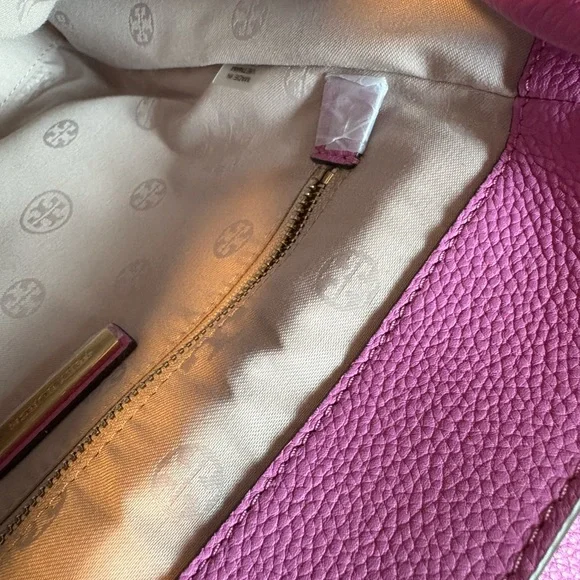 Tory Burch Carter Flap Pinky Lavender Leather Backpack - Picture 7 of 16